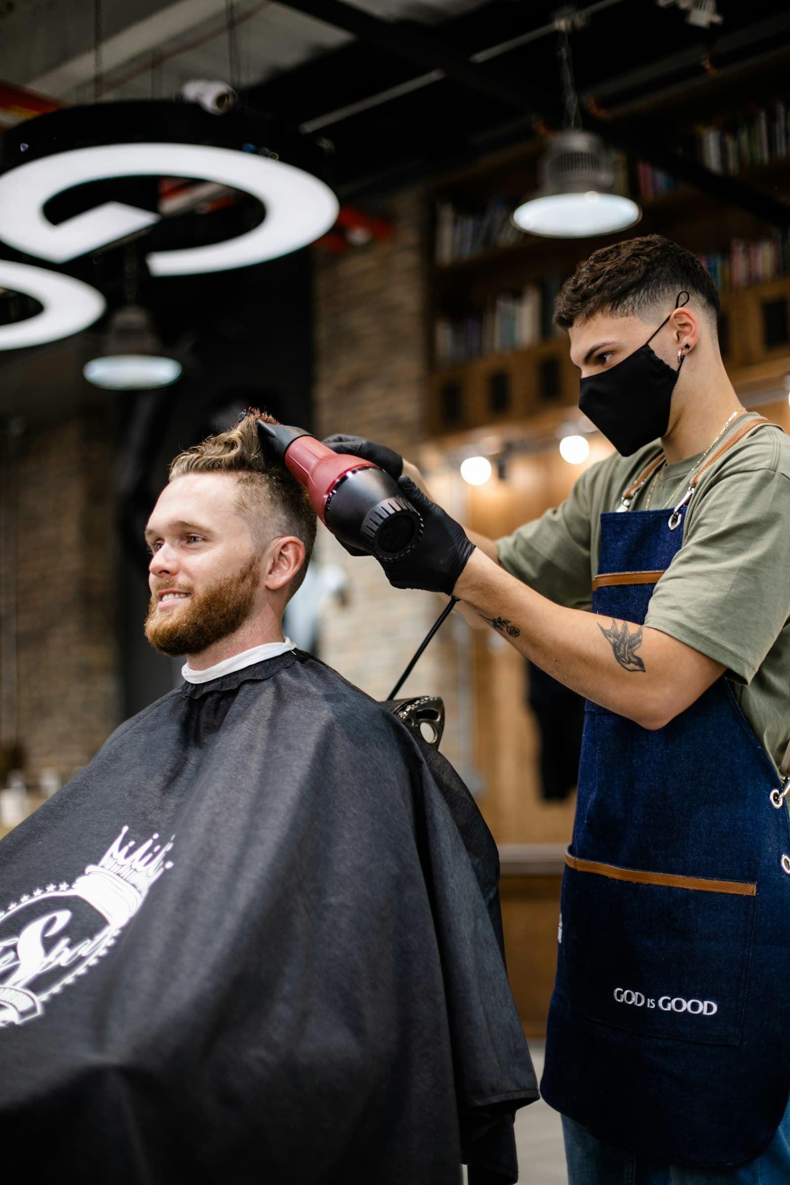Fresh fade finished with a blow-dry style