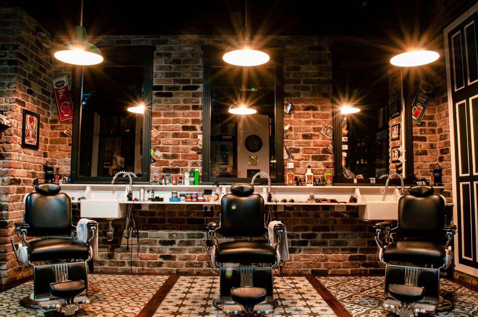 Interior of Straight & Sharp barbershop in Toronto